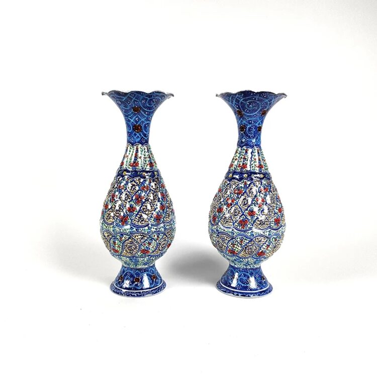 Copper Enamel Vase Model Eslimi Code SH20 Set of 2 view 3