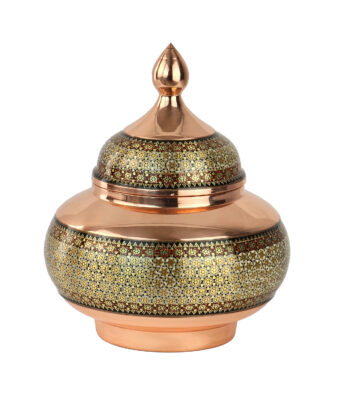 Copper Inlaid Sugar Bowl Model g25 view 1