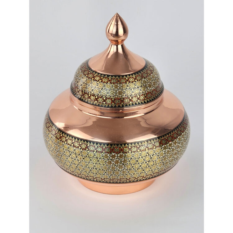 Copper Inlaid Sugar Bowl Model g25 view 4