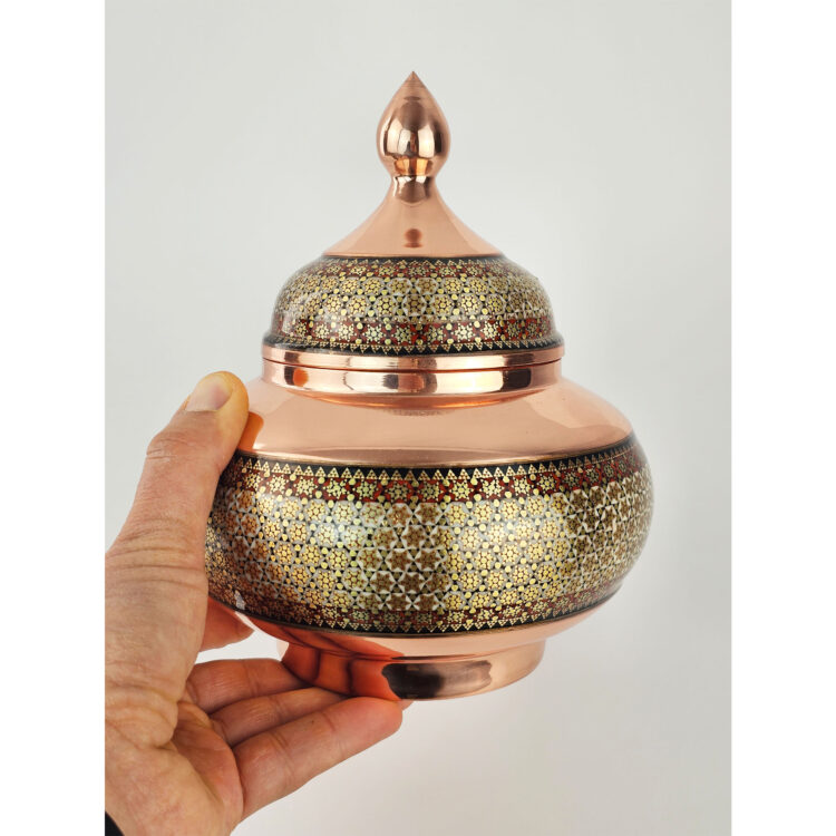 Copper Inlaid Sugar Bowl Model g25 view 6