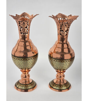 Copper Inlaid Vase Code s01 Set of 2 view 2