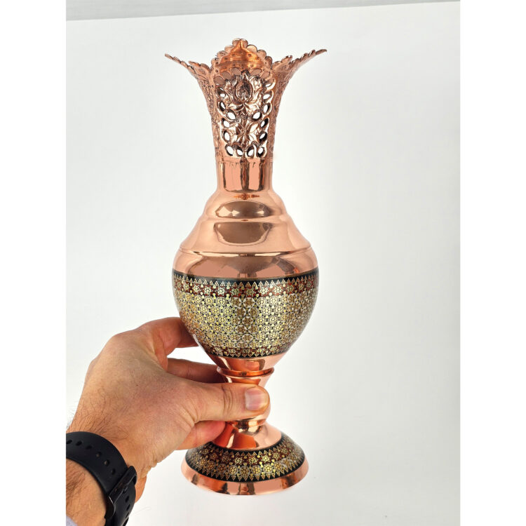 Copper Inlaid Vase Code s01 Set of 2 view 3