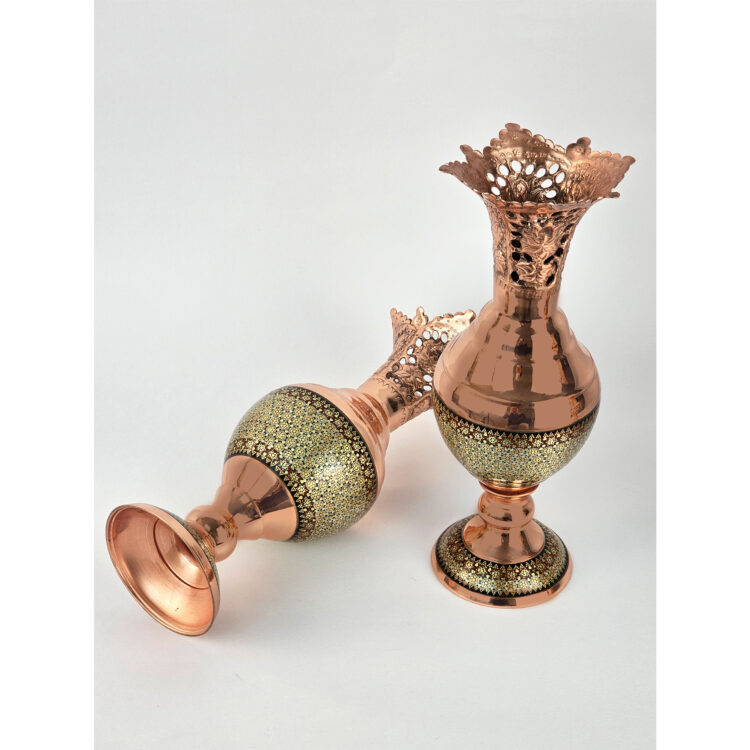 Copper Inlaid Vase Code s01 Set of 2 view 4