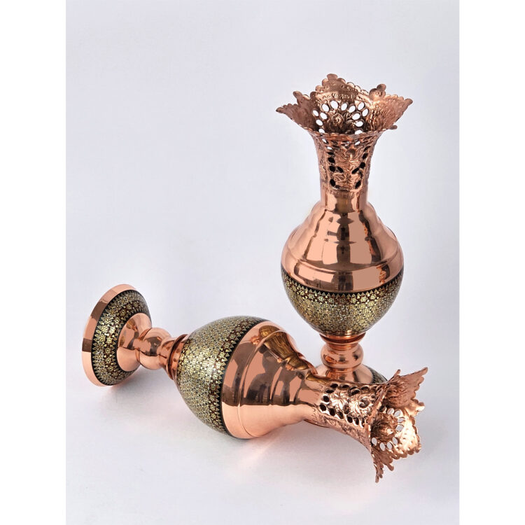 Copper Inlaid Vase Code s01 Set of 2 view 5