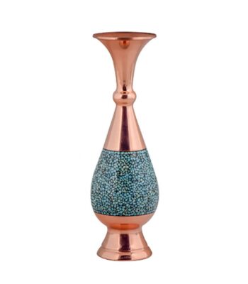 Copper Turquoise Inlaying (FiroozehKoobi) Vase Model Sarahi Code DH-1030 view 1