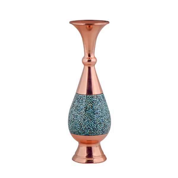 Copper Turquoise Inlaying (FiroozehKoobi) Vase Model Sarahi Code DH-1030 view 1