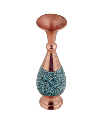 Copper Turquoise Inlaying (FiroozehKoobi) Vase Model Sarahi Code DH-1030 view 2