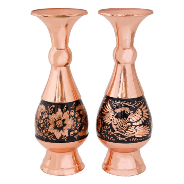 Copper Vase Model Diamond Engraving Code 16half Set of 2 view 1