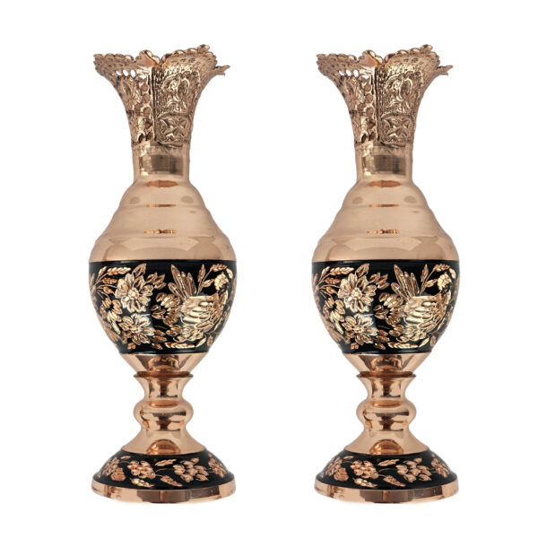 Copper Vase Model Diamond Engraving Sombol Code S01 Set of 2 view 1