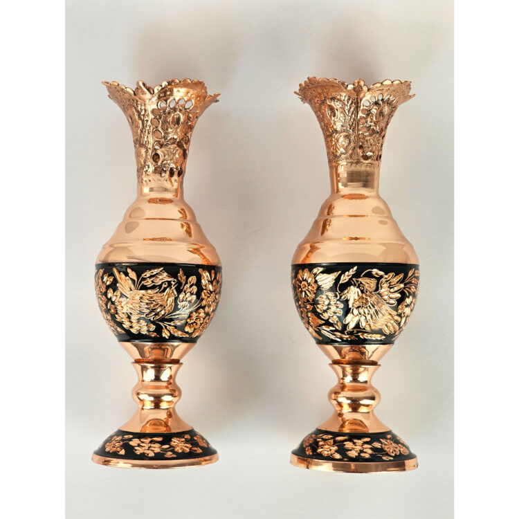 Copper Vase Model Diamond Engraving Sombol Code S01 Set of 2 view 5