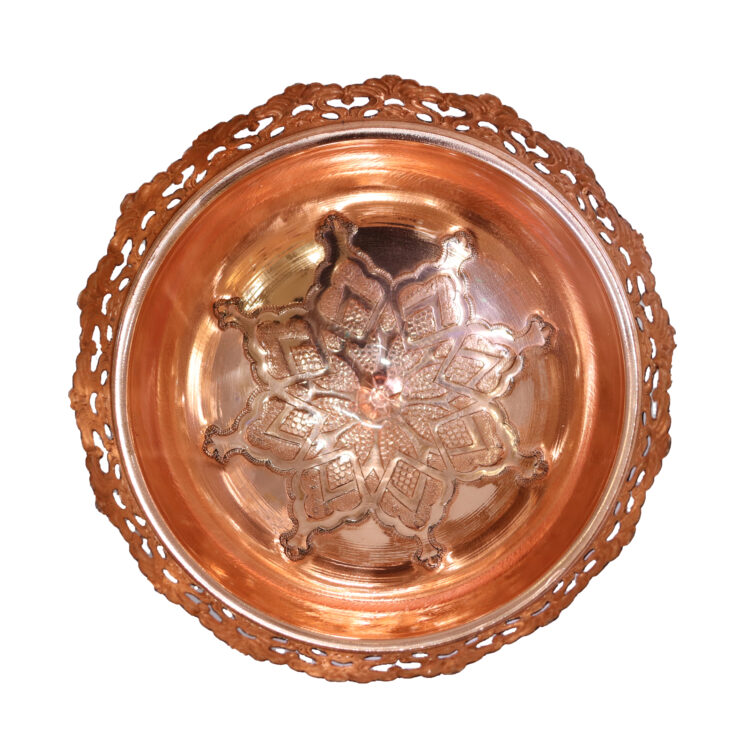 Diamond Cut Copper Nut Dish Code 20p18half3f5 view 2