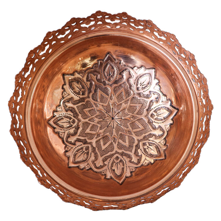 Diamond Cut Copper Nut Dish Code 34p24half5f5 view 2