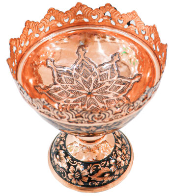 Diamond Cut Copper Nut Dish Code half17p15 view 2