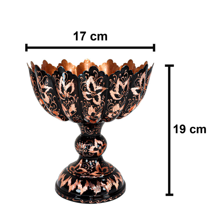 Diamond Cut Copper Nut Dish, Scalloped Design Code 1917HQ2f5 view 6