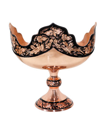 Diamond Engraved Copper Kashkul Model Fakhr Code 3218half view 1