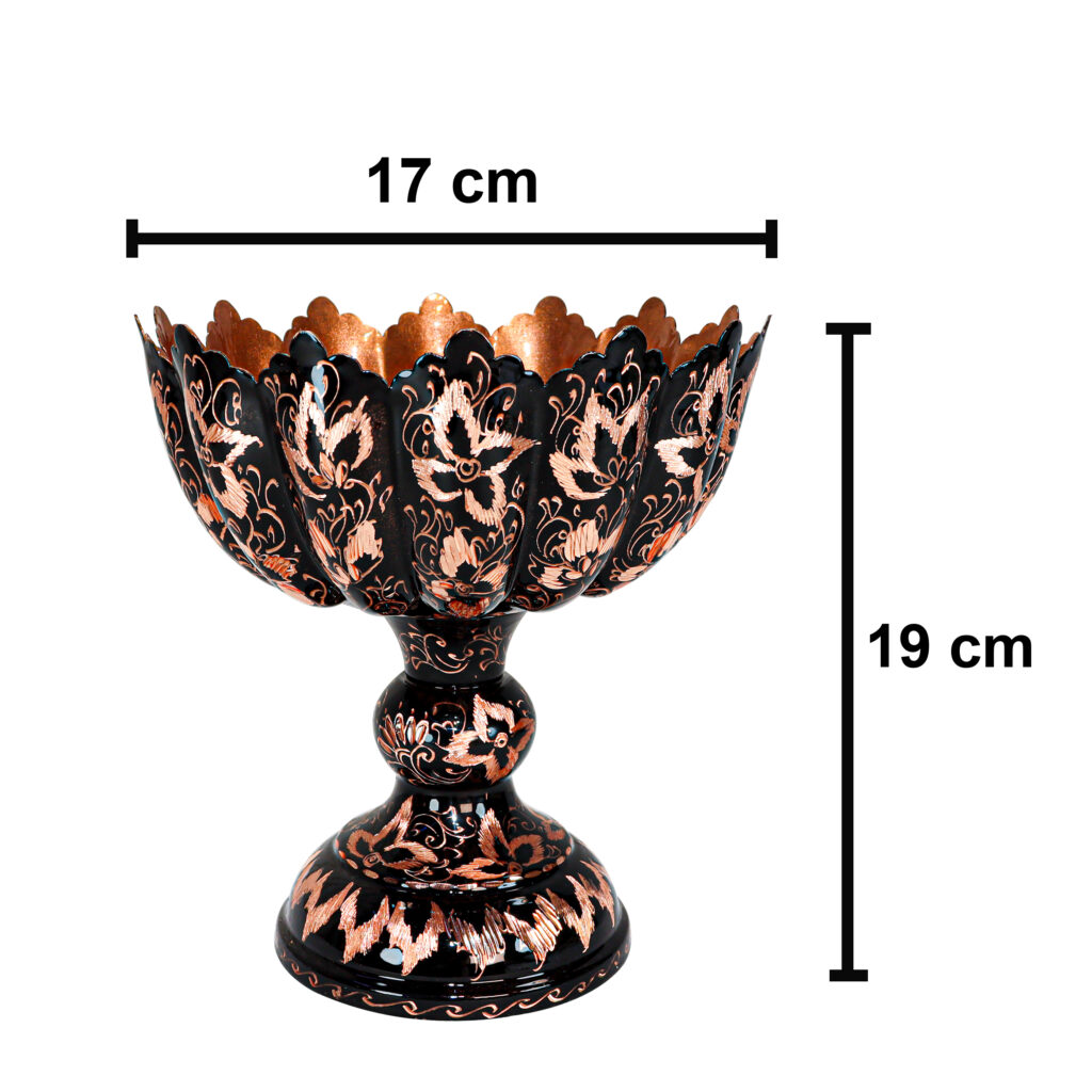 Diamond Cut Copper Nut Dish, Scalloped Design Code 1917HQ2f5 view 6