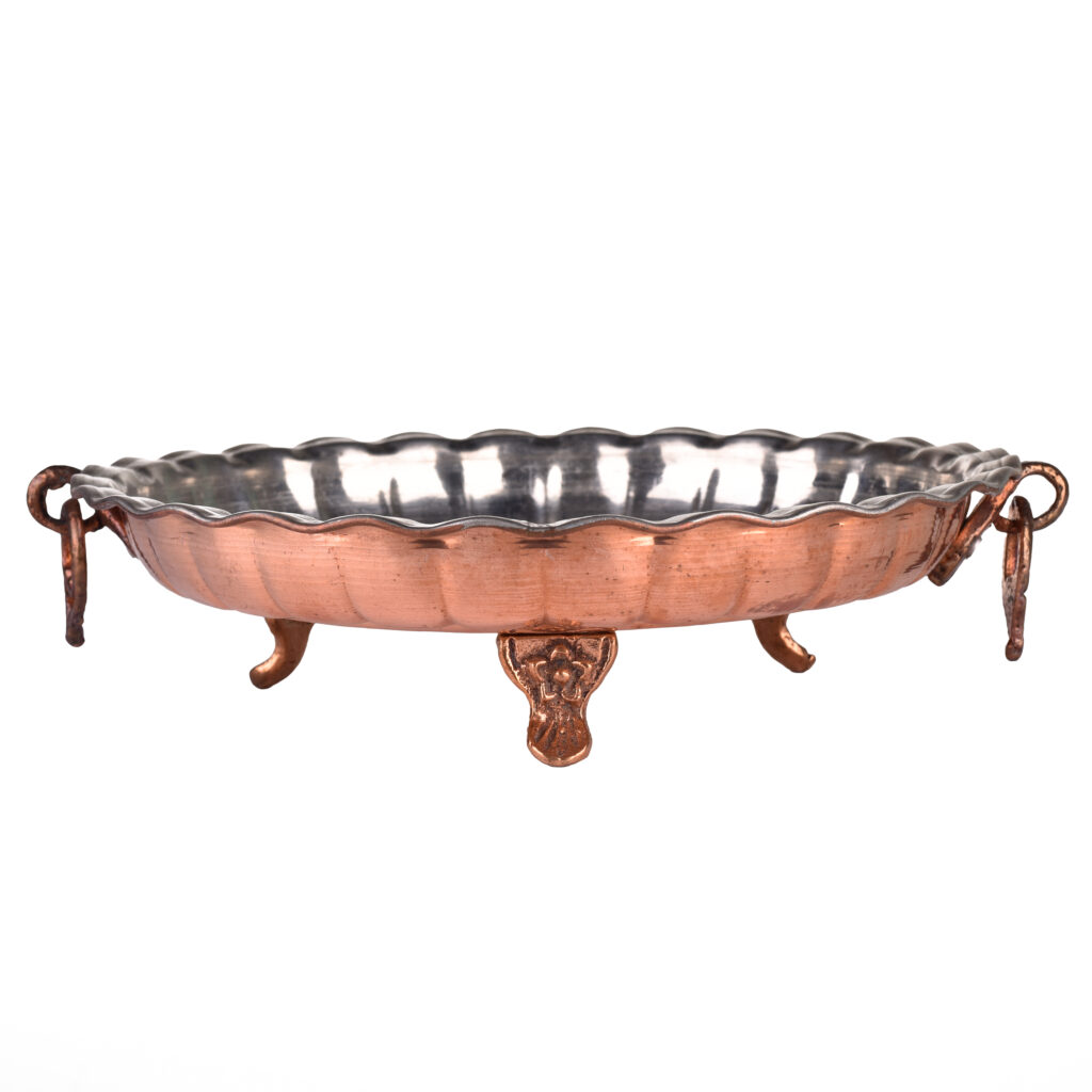 Zanjan Short Pedestal Copper Tray Code 25 view 1