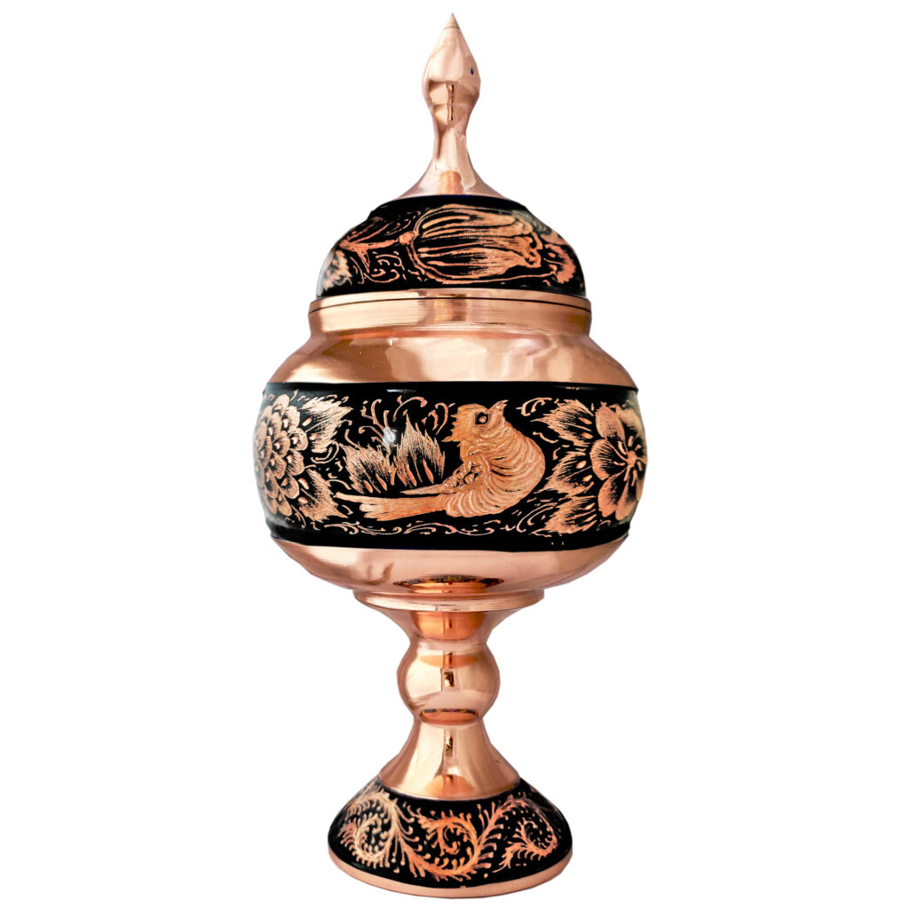 Diamond Cut Copper Chocolate Dish Code 28 view 1