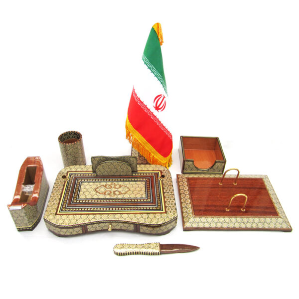 Eight-Piece Khatamkari Desk Set Model Administrative Code 8 view 1