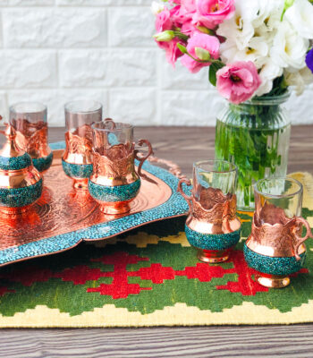 Eight-piece Turquoise Inlaying (FiroozehKoobi) Tea Set Code fi 121 view 2