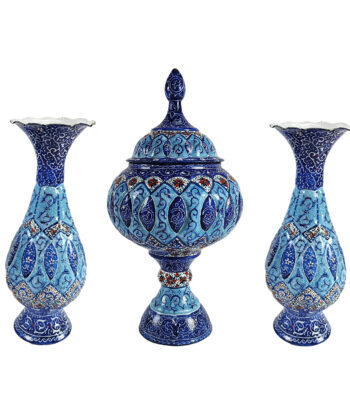 Enamel 3-Piece Candy Dish and Vase Code s20 view 1