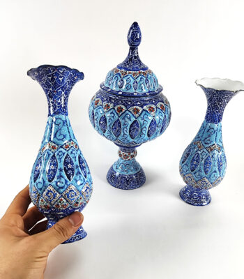 Enamel 3-Piece Candy Dish and Vase Code s20 view 2