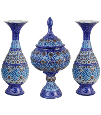 Enamel 3-Piece Vase and Candy Dish Model Aseman view 1