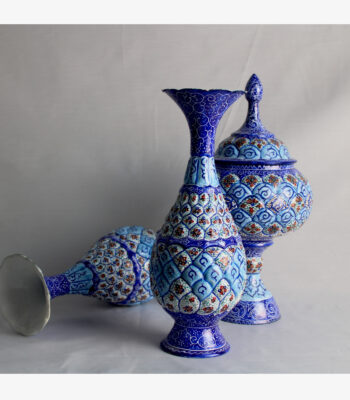 Enamel 3-Piece Vase and Candy Dish Model Aseman view 2