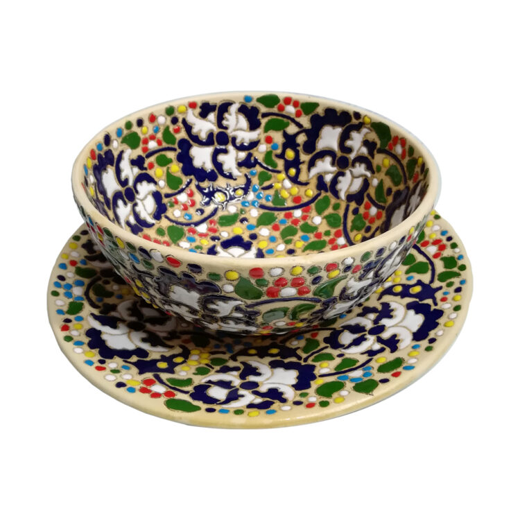 Enamel Bowl and Plate Set Code 01 view 1