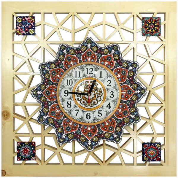 Enamel Wall Clock Design Gereh Chini view 1