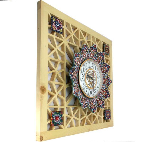 Enamel Wall Clock Design Gereh Chini view 2