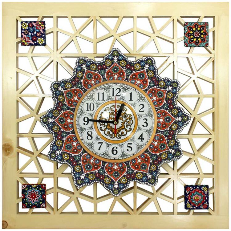 Enamel Wall Clock Design Gereh Chini view 3