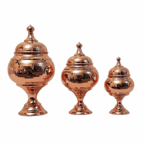 Fazli Zanjan Copper Chocolate Dish, Spherical Model, 3-Piece Set view 1