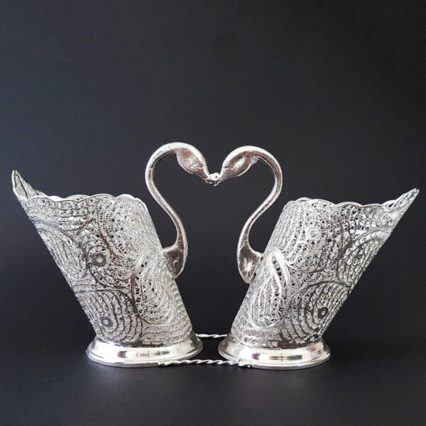 Filigree Knife and Fork Holder Swan Model Code 03 view 2