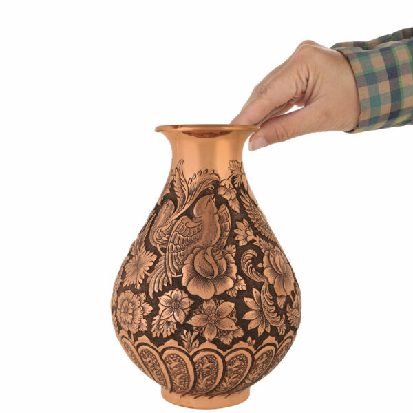 Heroic Engraved Vase with Flower and Bird Design Code 901 view 2