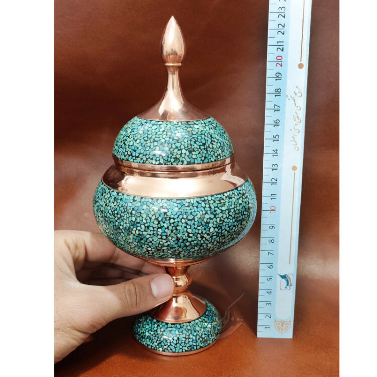 Honarlux Turquoise Inlaying (FiroozehKoobi) Candy Bowl Model ff24 view 4