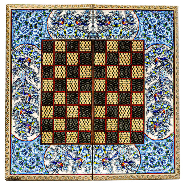 Inlaid Chessboard Model Curved Edge with Bird and Flower Design Code 50bl view 1