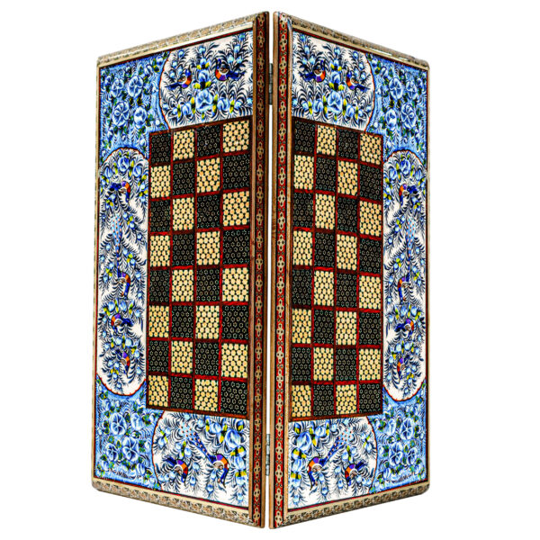 Inlaid Chessboard Model Curved Edge with Bird and Flower Design Code 50bl view 2