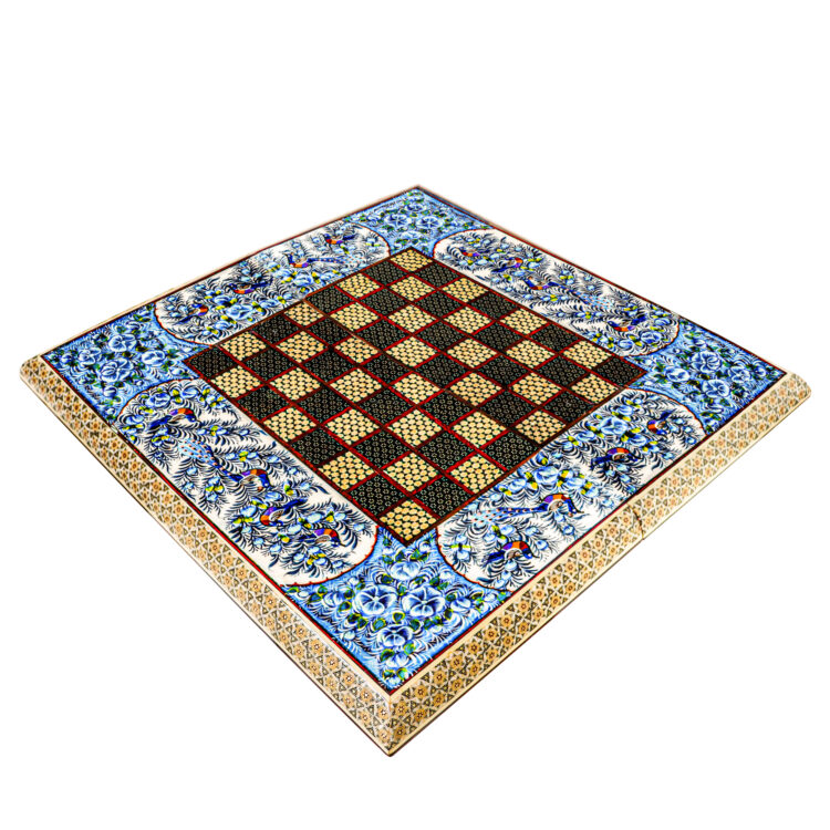 Inlaid Chessboard Model Curved Edge with Bird and Flower Design Code 50bl view 3