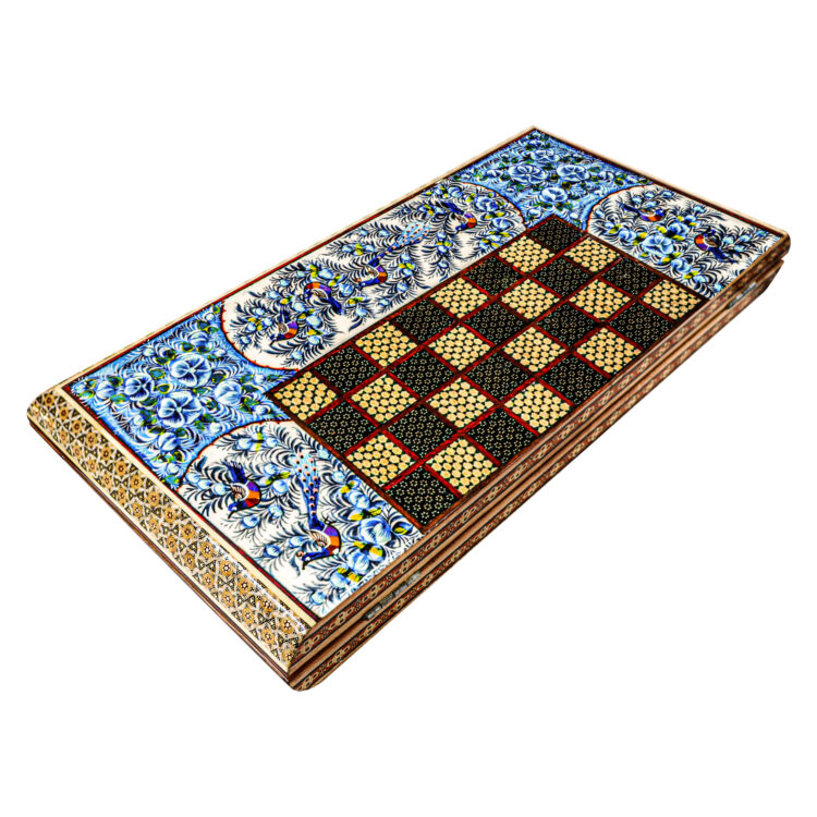 Inlaid Chessboard Model Curved Edge with Bird and Flower Design Code 50bl view 6