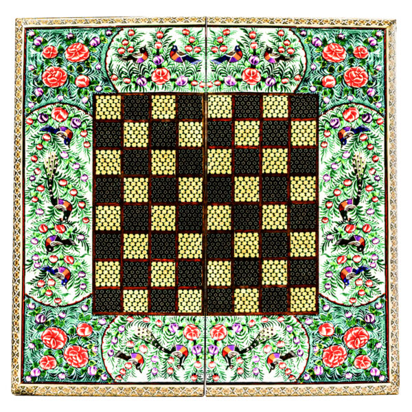 Inlaid Chessboard Model Curved Edge with Bird and Flower Design Code 50gr view 1