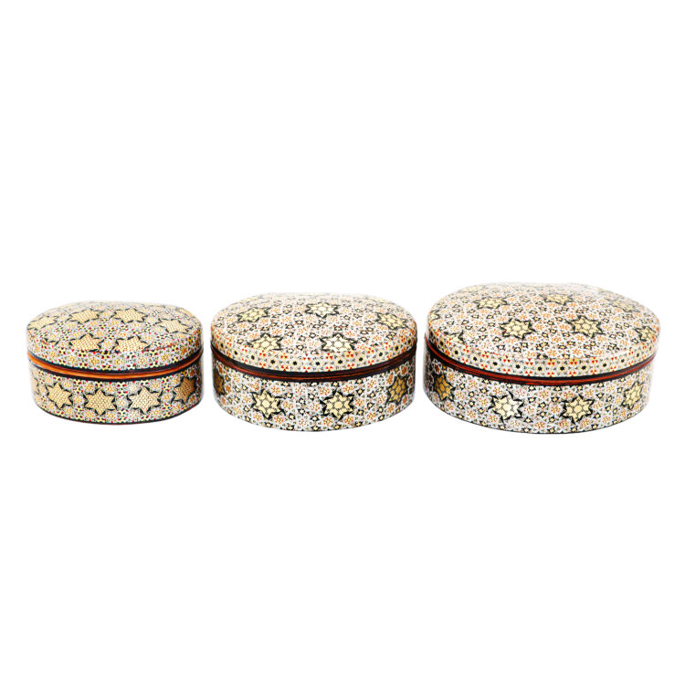 Inlaid Jewelry Box Model Full Inlay Ellipse Design Code 141210 Set of 3 view 1