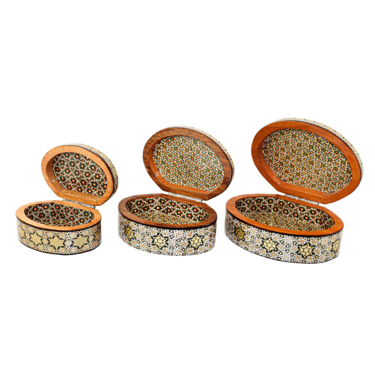 Inlaid Jewelry Box Model Full Inlay Ellipse Design Code 141210 Set of 3 view 5