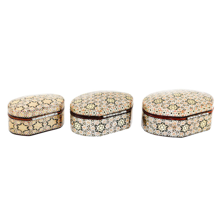 Inlaid Jewelry Box Model Full Inlay Ellipse Design Code 141210 Set of 3 view 6