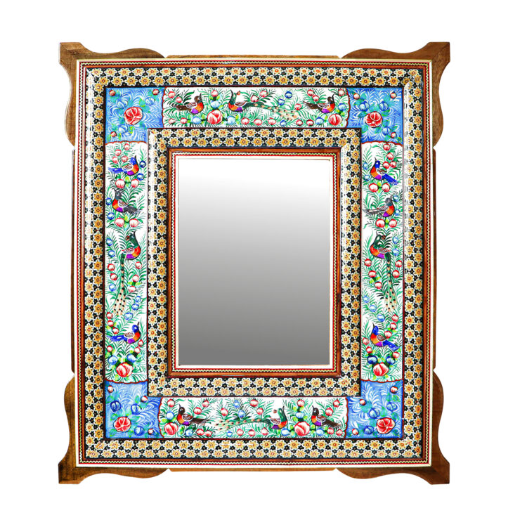 Inlaid Mirror Model Unique with Miniature Embossed Design Code GrBl50p44mr22p16 view 1