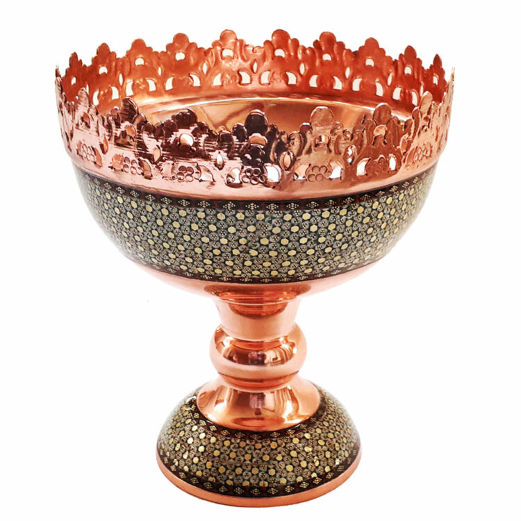 Inlaid Nut Bowl with Lattice Design Code 20 view 1