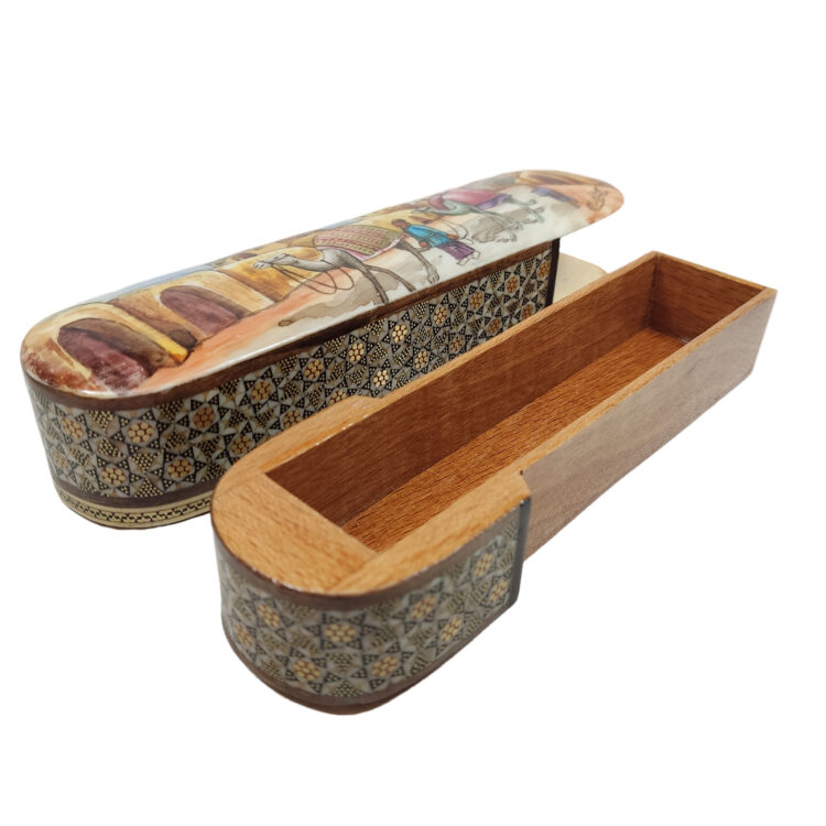 Inlaid Pen Holder with Caravan Design Code 01 view 3