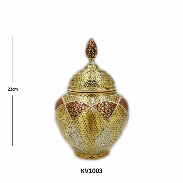 Inlaid Sugar Bowl Aghajani Code KV1003 view 2