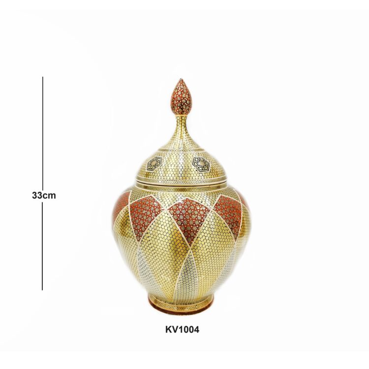 Inlaid Sugar Bowl Aghajani Code KV1004 view 3