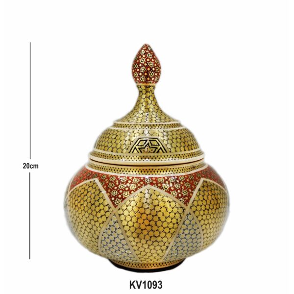 Inlaid Sugar Bowl Aghajani Code KV1093 view 2